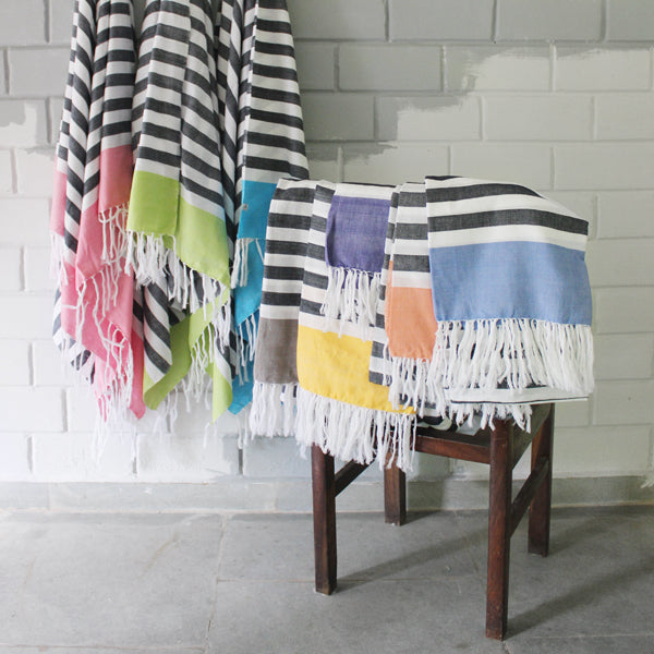 Stripe Multicolor Waffle Dish Towel, Size: 30x30